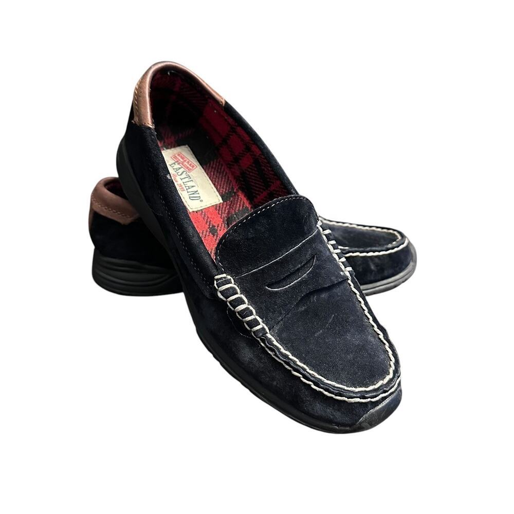 Eastland Womens Suede Loafers Size 6.5 Black Sneaker in Disguise Comfort 3996-05